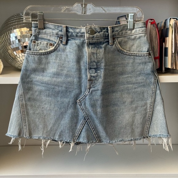 GRLFRND Eva A-Frame Gusset Denim Mini Skirt - Picture 5 of 10